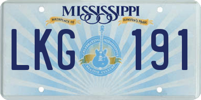 MS license plate LKG191