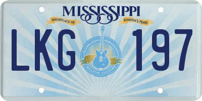 MS license plate LKG197