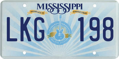 MS license plate LKG198