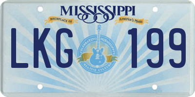 MS license plate LKG199