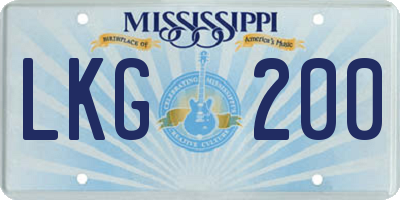 MS license plate LKG200