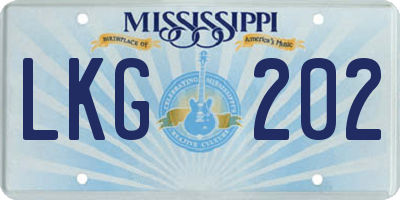 MS license plate LKG202