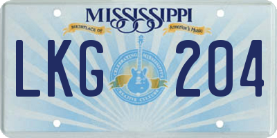 MS license plate LKG204