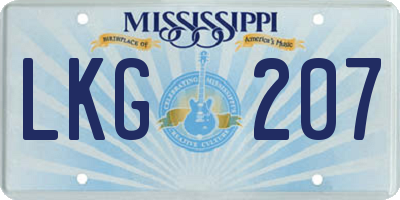 MS license plate LKG207