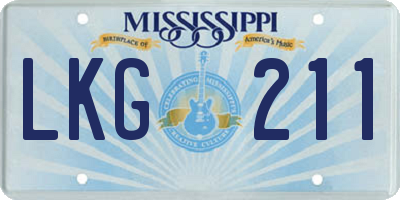 MS license plate LKG211