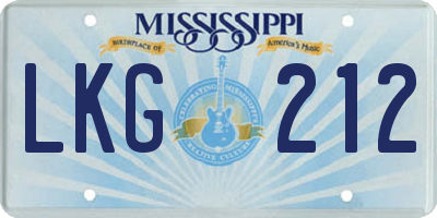 MS license plate LKG212