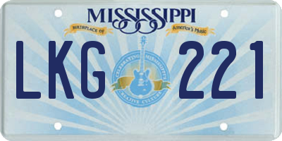 MS license plate LKG221