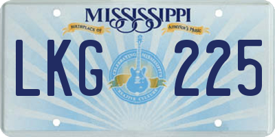 MS license plate LKG225