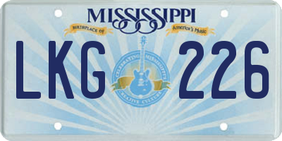 MS license plate LKG226
