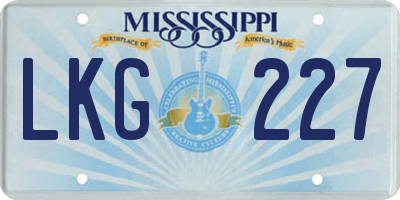 MS license plate LKG227