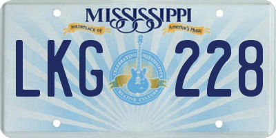 MS license plate LKG228