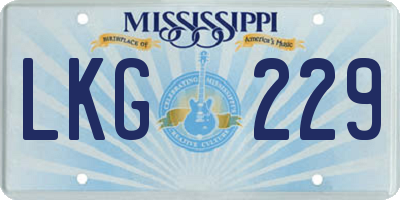 MS license plate LKG229