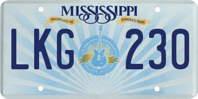 MS license plate LKG230