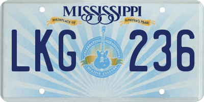 MS license plate LKG236