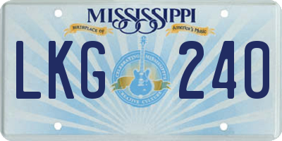 MS license plate LKG240