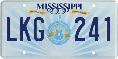 MS license plate LKG241