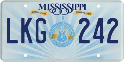 MS license plate LKG242