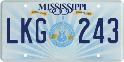 MS license plate LKG243