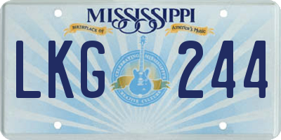 MS license plate LKG244