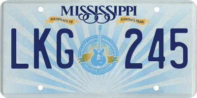 MS license plate LKG245