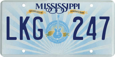 MS license plate LKG247