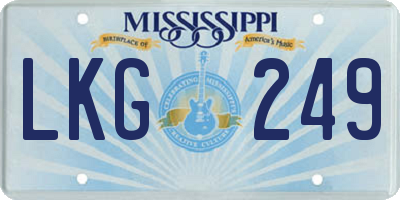 MS license plate LKG249