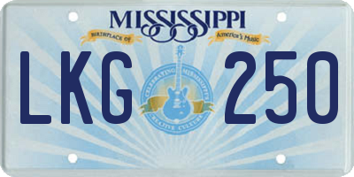 MS license plate LKG250