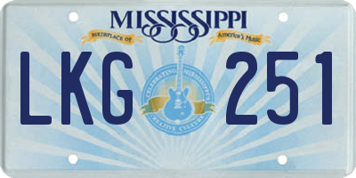 MS license plate LKG251