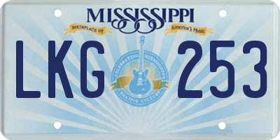 MS license plate LKG253