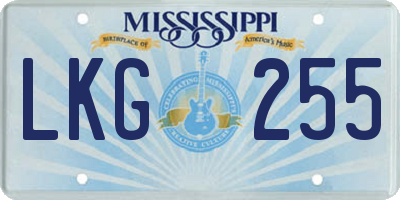 MS license plate LKG255