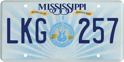 MS license plate LKG257