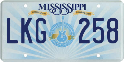 MS license plate LKG258