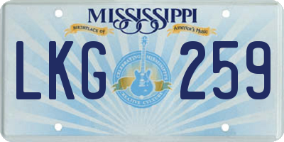 MS license plate LKG259