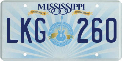 MS license plate LKG260