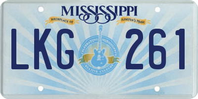 MS license plate LKG261