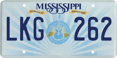 MS license plate LKG262