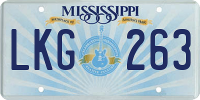 MS license plate LKG263