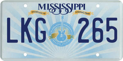 MS license plate LKG265