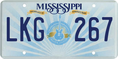 MS license plate LKG267