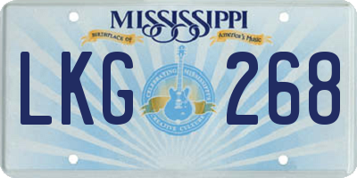 MS license plate LKG268