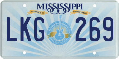 MS license plate LKG269