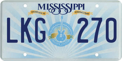 MS license plate LKG270