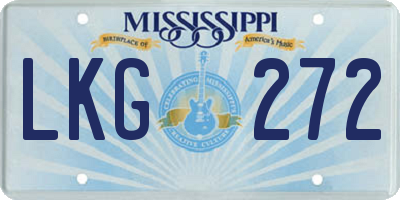 MS license plate LKG272