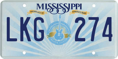 MS license plate LKG274