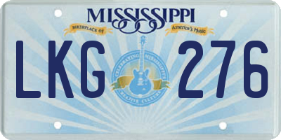 MS license plate LKG276
