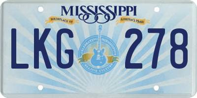 MS license plate LKG278