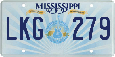 MS license plate LKG279
