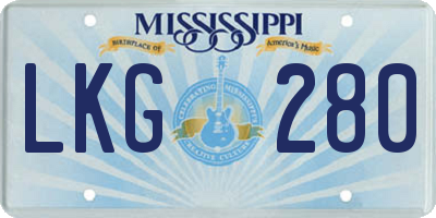 MS license plate LKG280