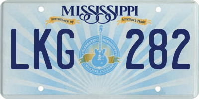 MS license plate LKG282