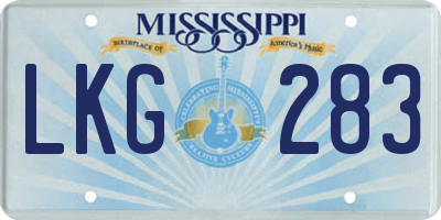 MS license plate LKG283